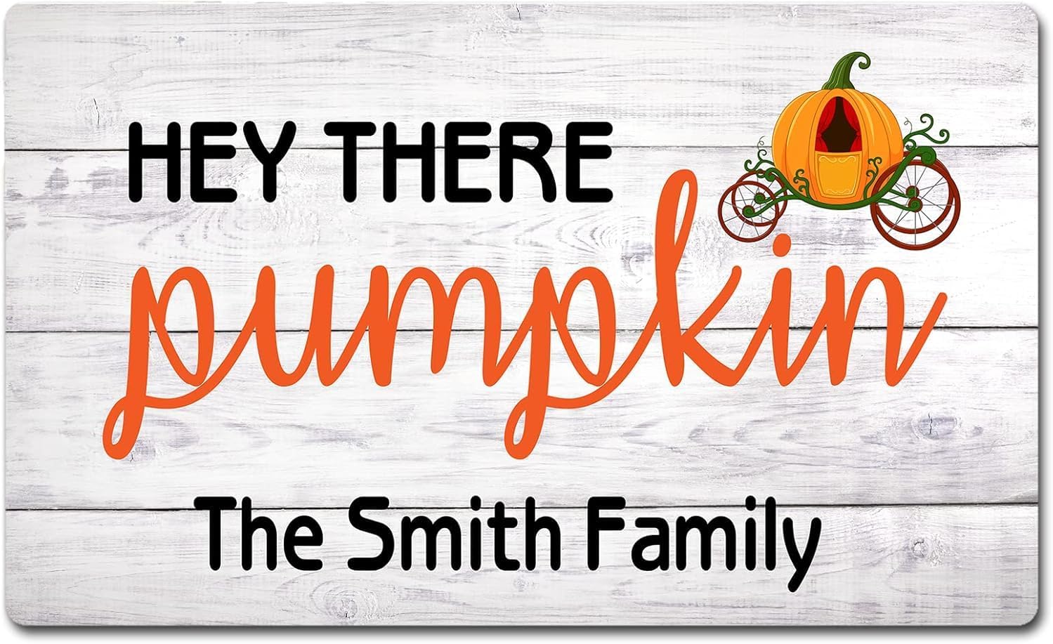 Fall Non-Slip Welcome Door Mat Hey There Pumpkin Door Mat Custom Door Mat Indoor Rugs Funny Welcome Mat Front Door Mats 17x30 Inch Non Slip Floor Mat for Home Entryway, Wood Texture