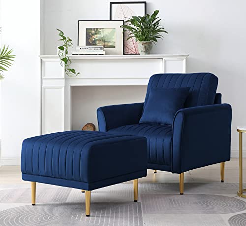 Modern Velvet Fabric Modular Sectional Sofas, mid-Century Style Channel Tufted Couch Sofa Set, Including 3 Seater Sofa, loveseat, Armchair and Ottoman (Purple, Loveseat + Loveseat)