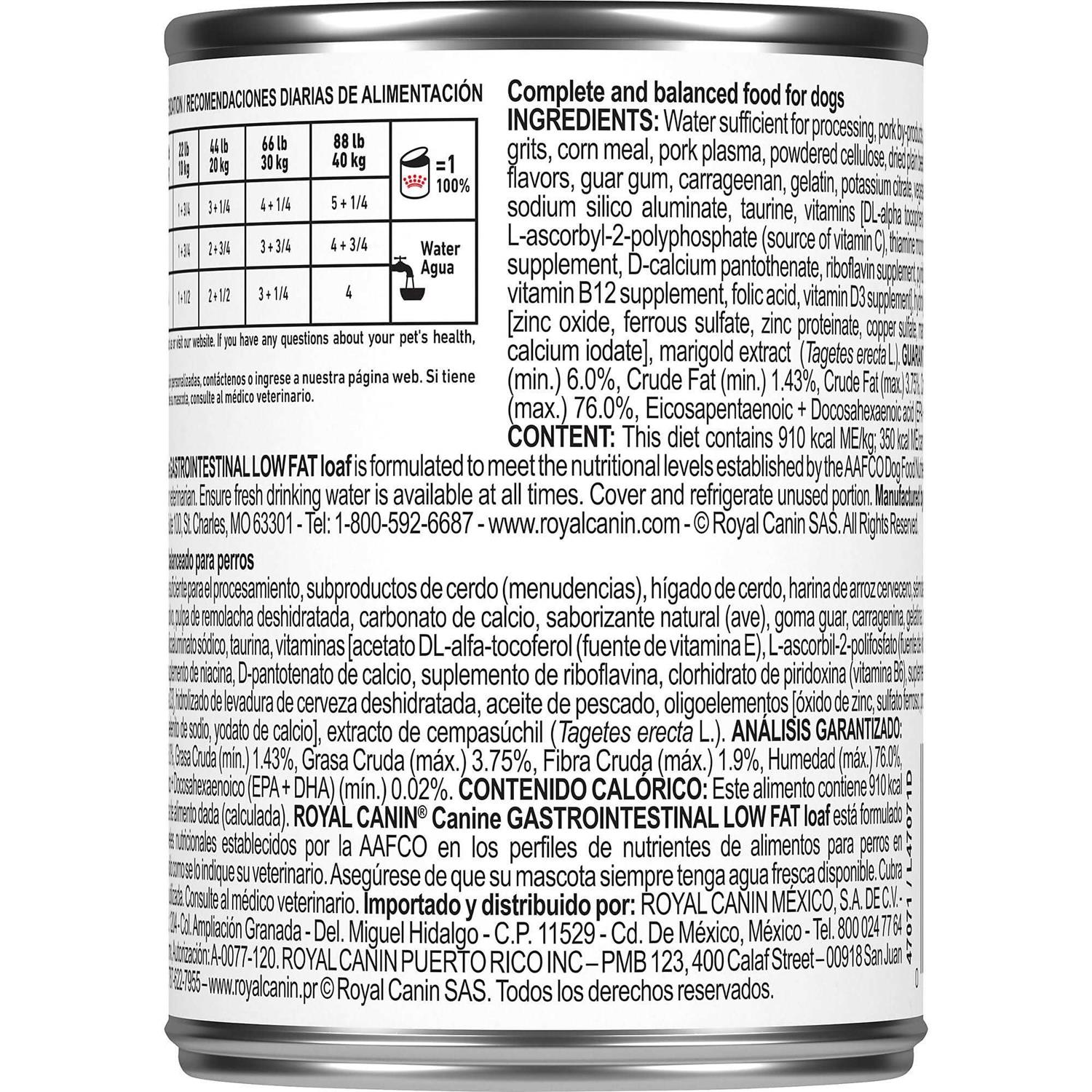 Royal Canin Veterinary Diet Gastrointestinal Low Fat Canned Dog Food - Pet Supplies online store