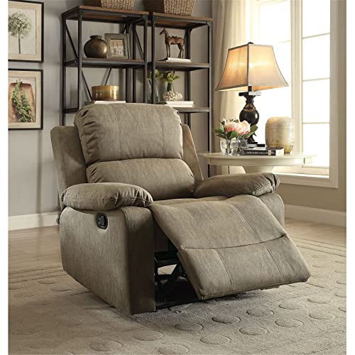 Recliner Chair Breathable Motion Sofa, Soft Living Room Chair Home Theater Lounge Seat,Upholstery Comfortable Footrest Recliner Chair for Reception Bedroom Office (Taupe Microfiber Armchair)