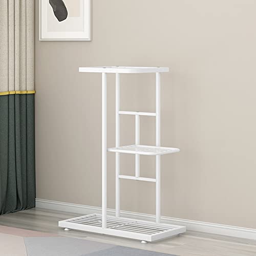 Plant Stand Metal 3 Tier 4 Potted Multiple Flower Pot Holder Shelf Indoor Outdoor Planter Display Shelving Unit for Patio Garden Corner Balcony Living Room (Black)