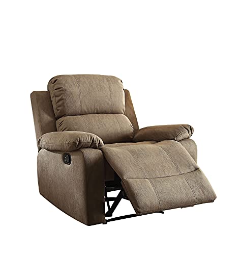 Recliner Chair Breathable Motion Sofa, Soft Living Room Chair Home Theater Lounge Seat,Upholstery Comfortable Footrest Recliner Chair for Reception Bedroom Office (Taupe Microfiber Armchair)