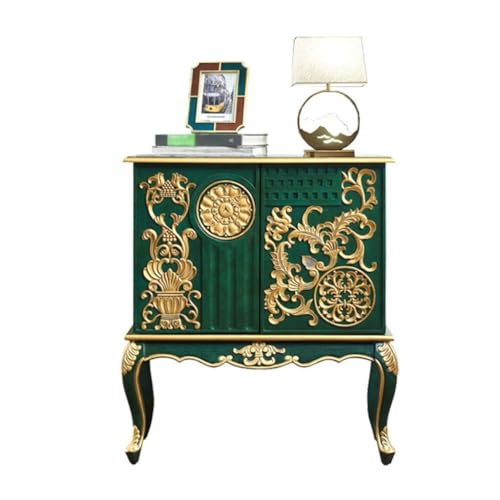 Side Panel Buffet Modern Storage Space Light Luxury Entrance Cabinet Solid Wood Carved Entrance Hall Partition Country Decoration Retro Old Sideboard Free Standing Decorative Cabinet