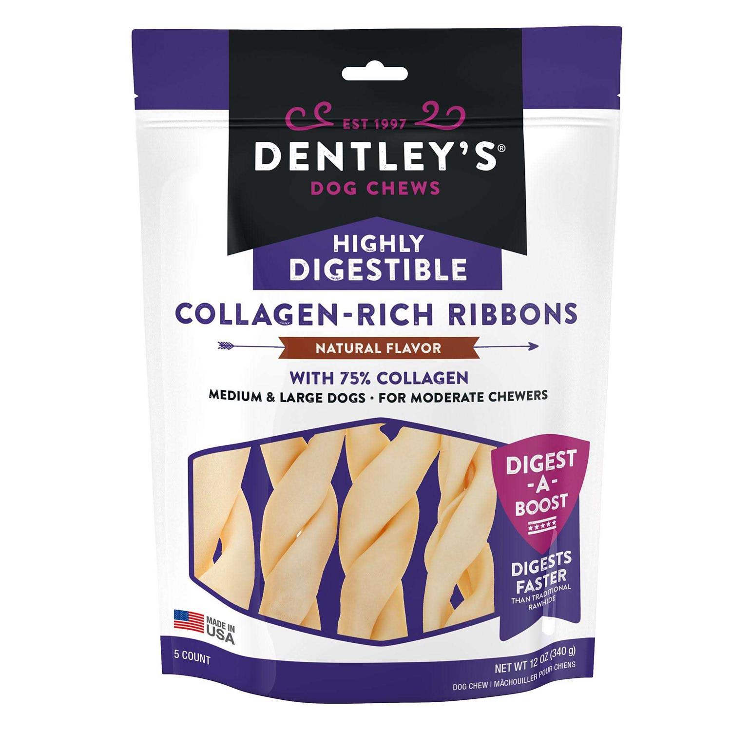 Dentley's Highly Digestable 6 Collagen Ribbons Dog Chew - Pet Supplies online store