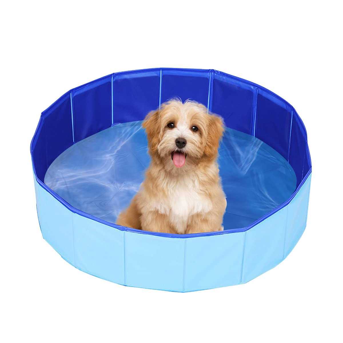 Enenes Dog Pool Pool PVC Dog Swimming Pool 24 x 8 Inch Folding Dog Bath Tub Collapsible - Pet Supplies online store