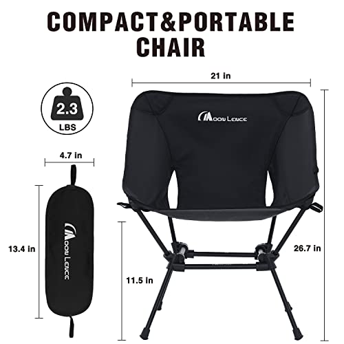 MOON LENCE Portable Camping Chairs 2 Pack, Backpacking Chairs,The 3rd Gen Folding Chairs, Compact Lightweight for Backpacking Hiking, Heavy Duty, with 2 Side Pockets