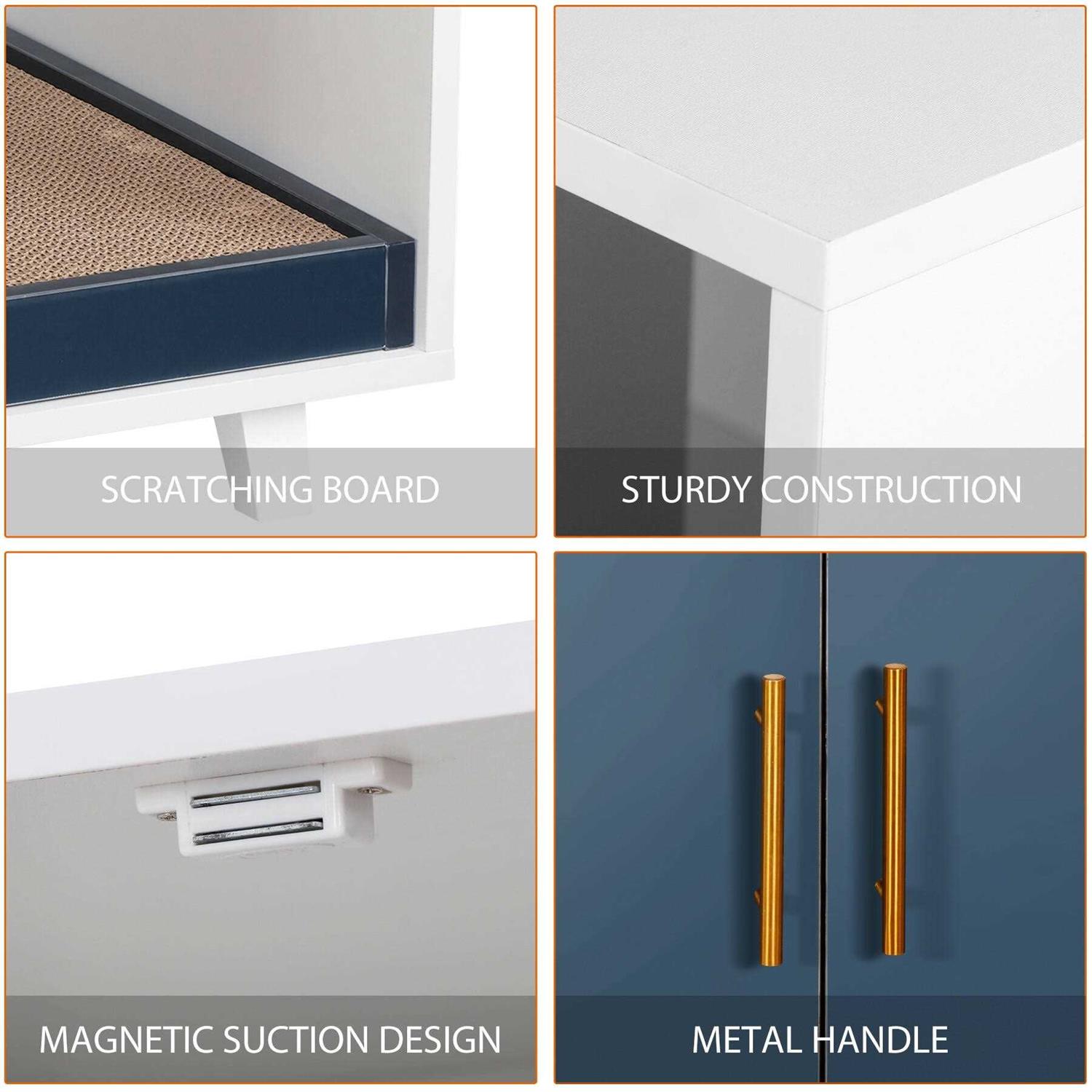 Homgarden 35.8''l x 20''W Cat Hidden Washroom Pet Litter Box Enclosure House W/Scratch Pad - Pet Supplies online store