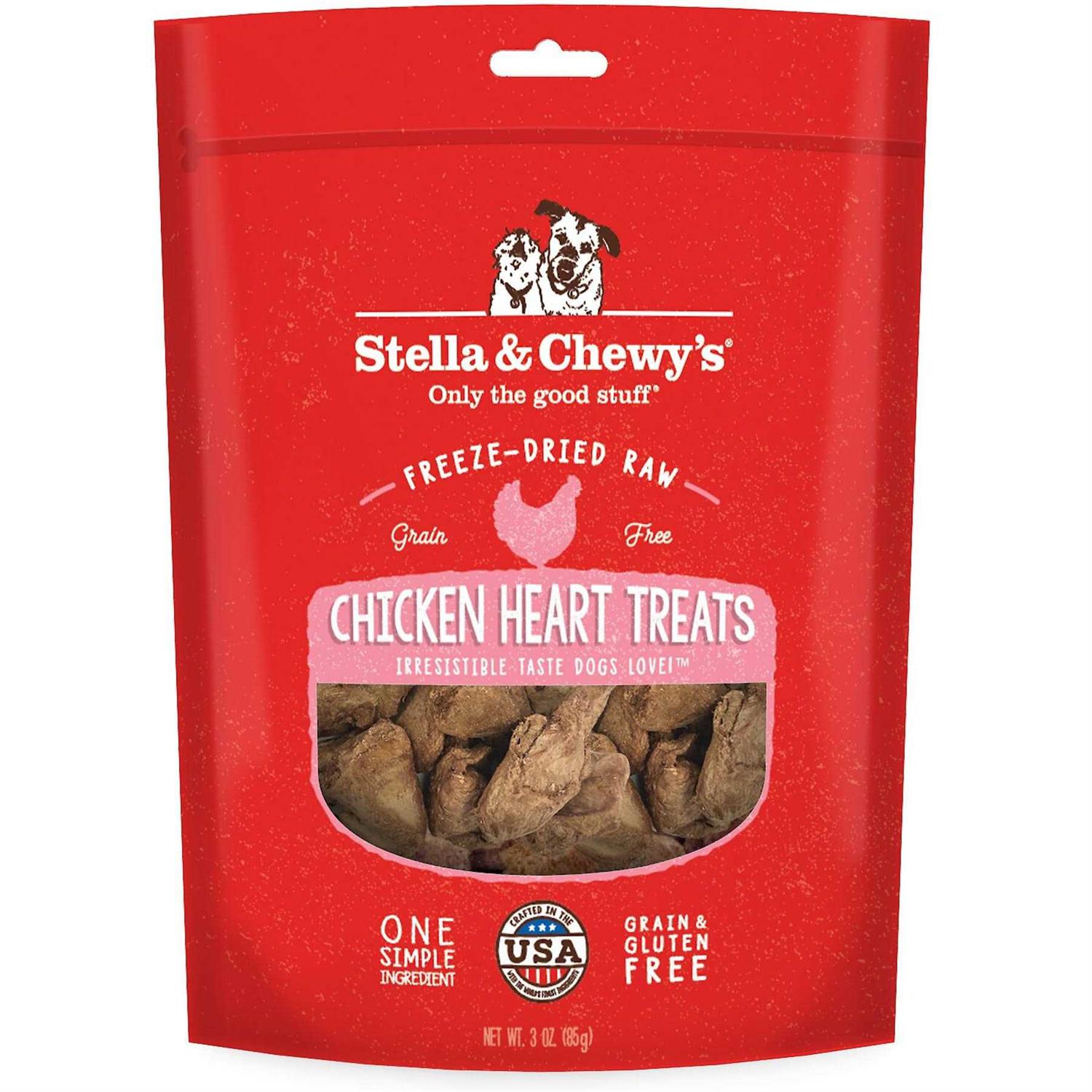 Stella & Chewy's Chicken Hearts Freeze-Dried Dog Treats - Pet Supplies online store
