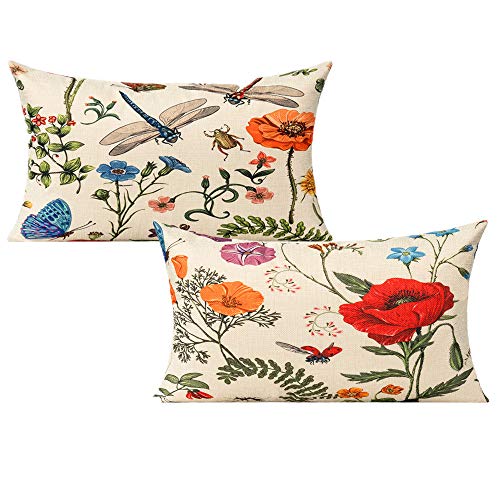 All Smiles Outdoor Patio Throw Pillow Covers 26x26 Set of 4 Summer Spring Garden Flowers Farmhouse Décor Outside Furniture Bench Chair Decorative Cushion Cases for Bed Couch Sofa