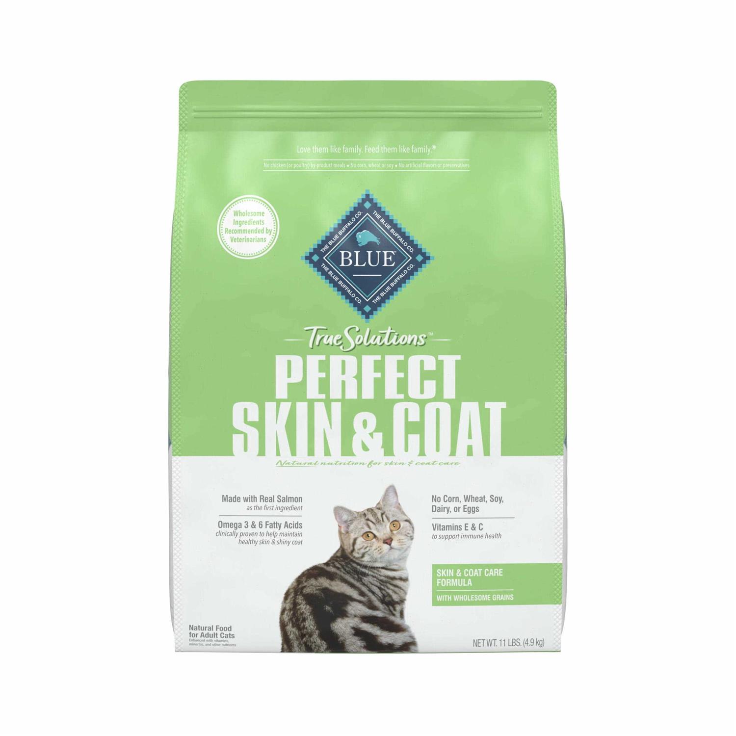 Blue Buffalo True Solutions Perfect Coat Natural Skin & Coat Care Adult Dry Cat Food - Pet Supplies online store
