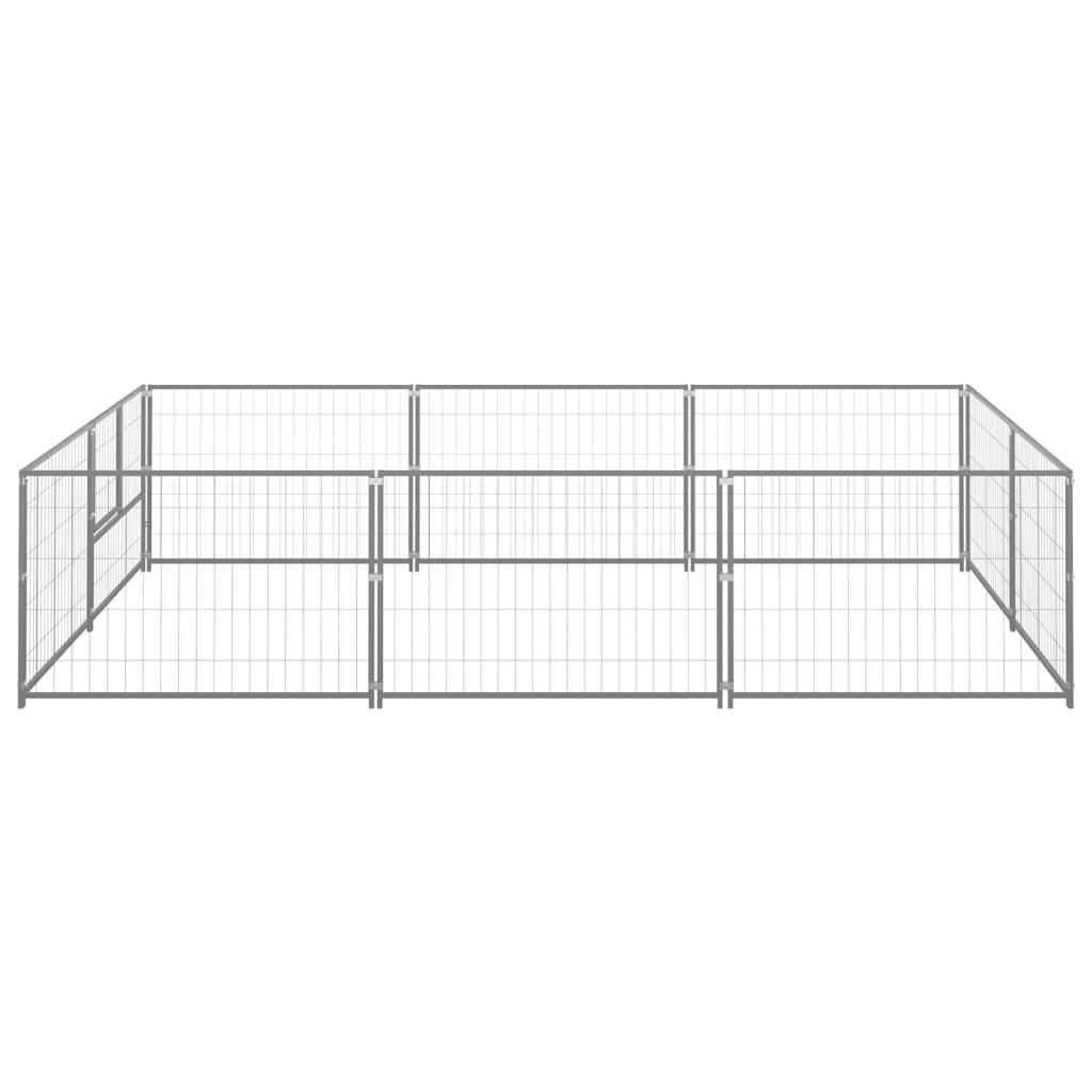 vidaXL Dog Kennel Silver Steel - Pet Supplies online store