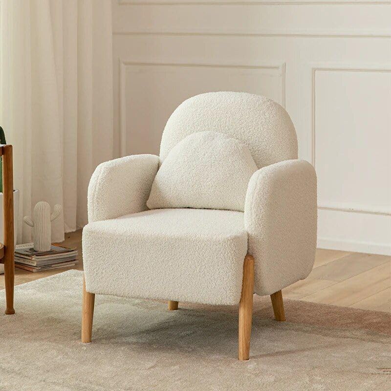 Lambswool Nordic Armchair – Cozy Minimalist Modern Single Sofa Pink