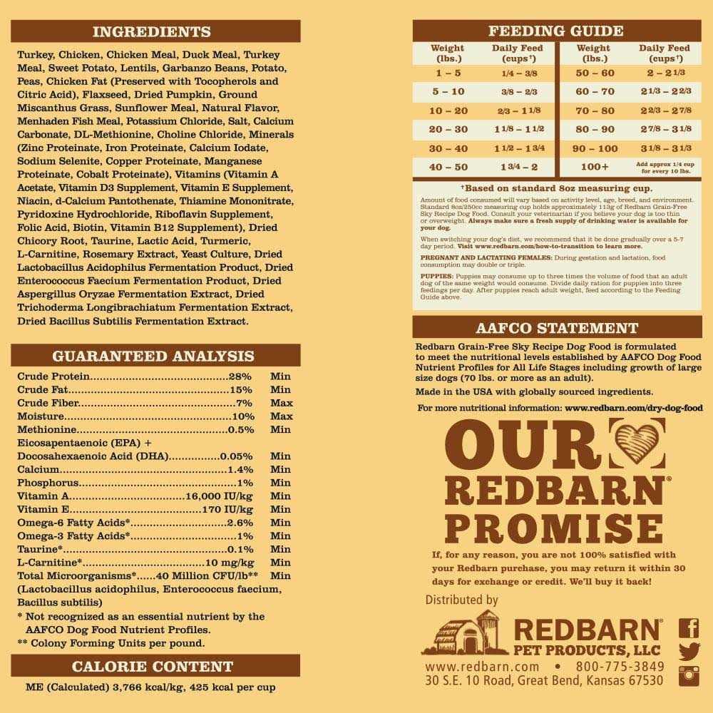 Redbarn Dog Food Whole Grain Sky Recipe - Pet Supplies online store