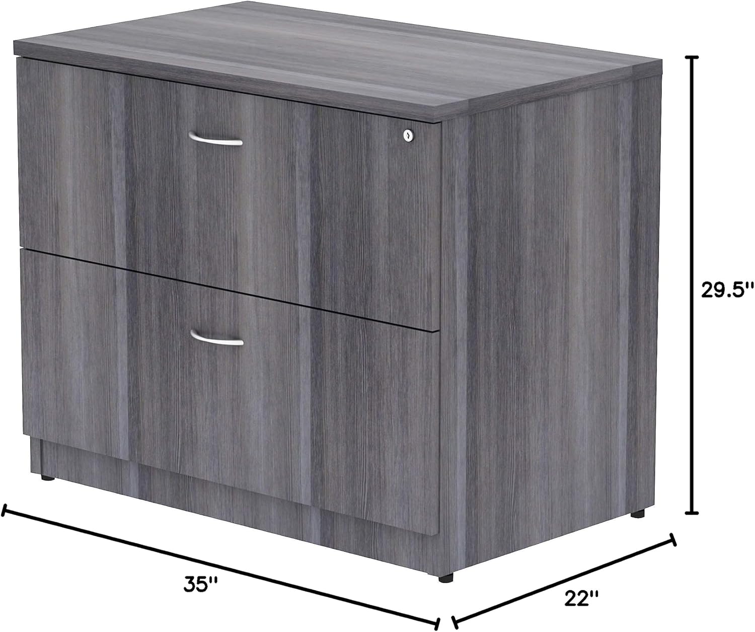 Lorell LLR69563 - Weathered Charcoal Lateral File - 2-Drawer