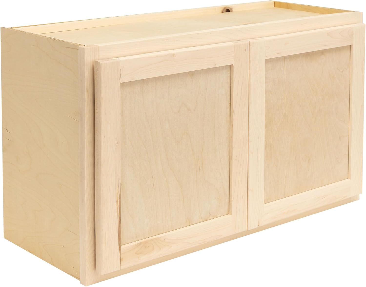 RTA (Ready-to-Assemble) | Refrigerator Wall Kitchen Cabinets - Shaker Style | 100% Hardwood | Made in America | Soft Close Hardware | Storage Cabinet | (Raw Maple, 12