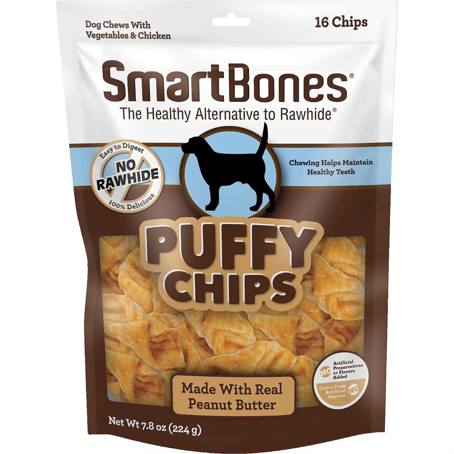 SmartBones Puffy Chips Real Peanut Butter Dog Treats - Pet Supplies online store