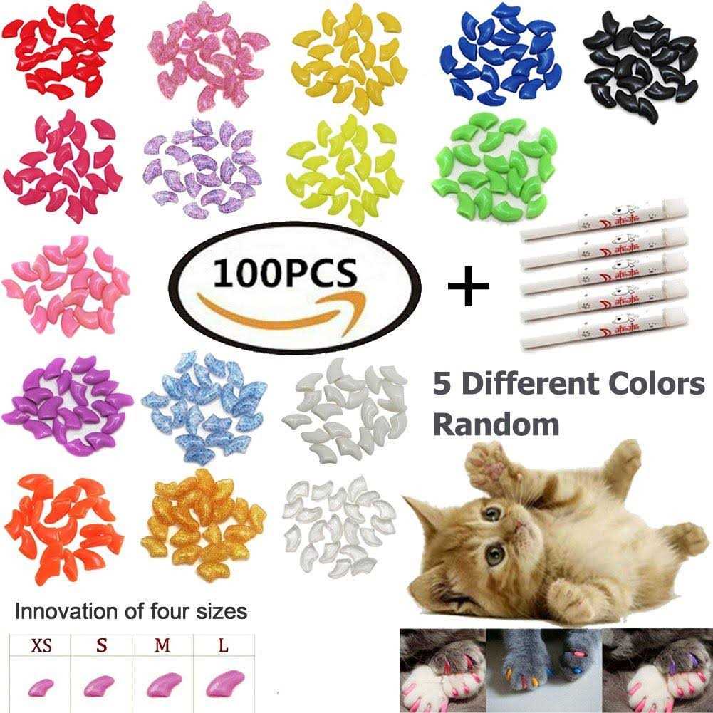 VICTHY Cat Nail Caps Pet Cat Soft Claws Nail Covers Cat Claws with Glue and Applicators Medium - Pet Supplies online store