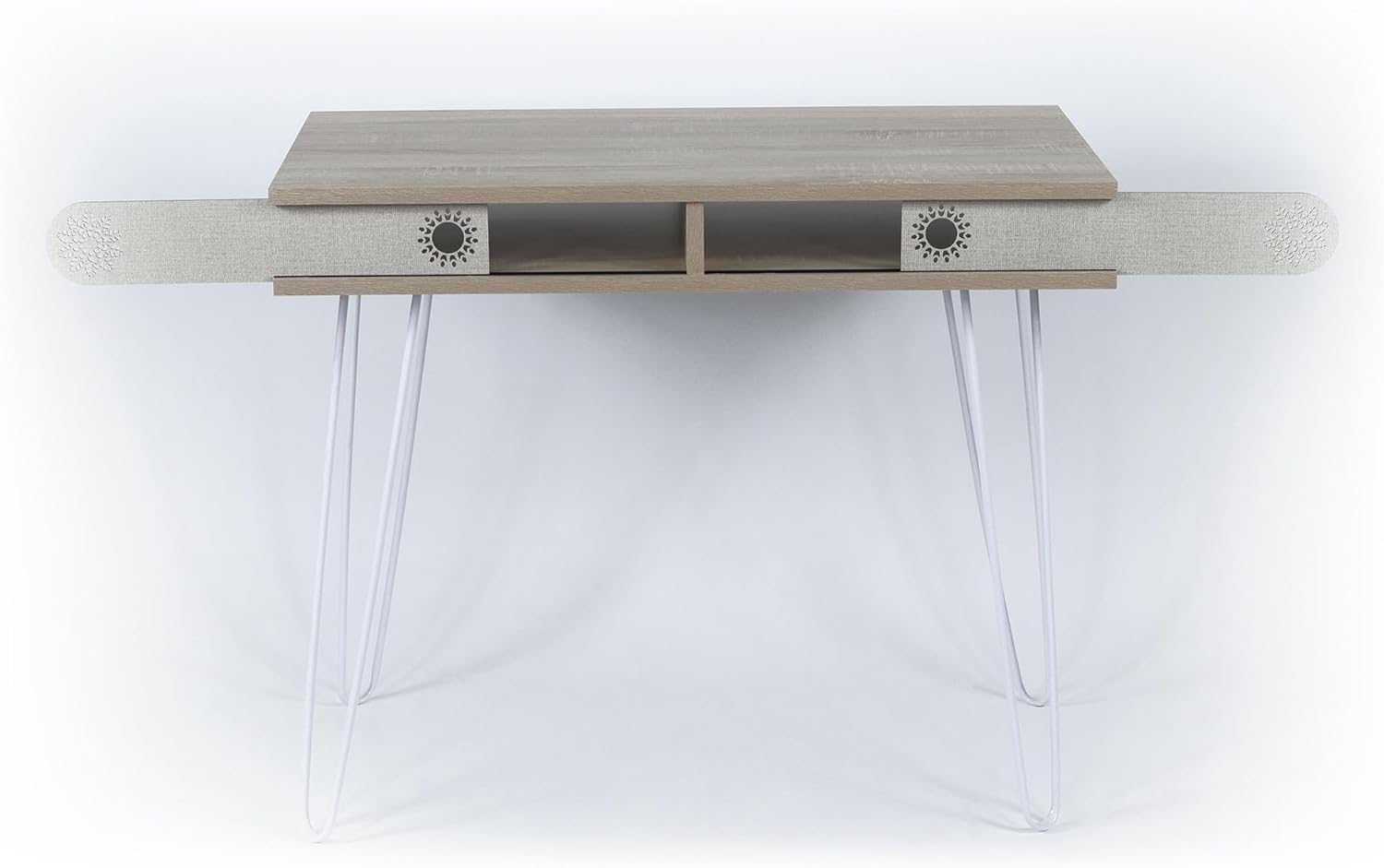 Overstock 2-Drawers Wood Study Desk Metal Legs Study Desk Oak