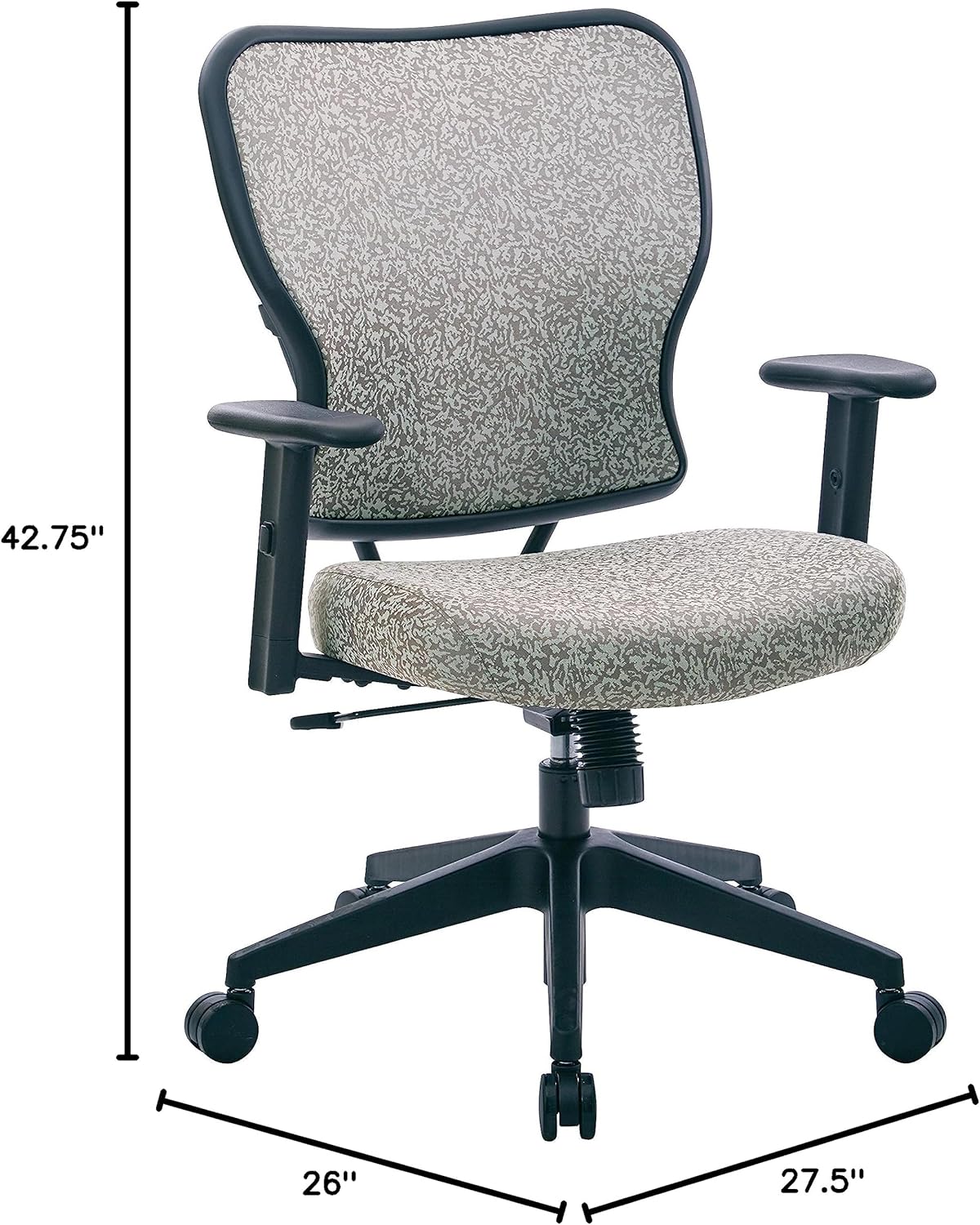 Space Seating Deluxe 2 To 1 Mechanical Height Adjustable Arms Chair, Teal