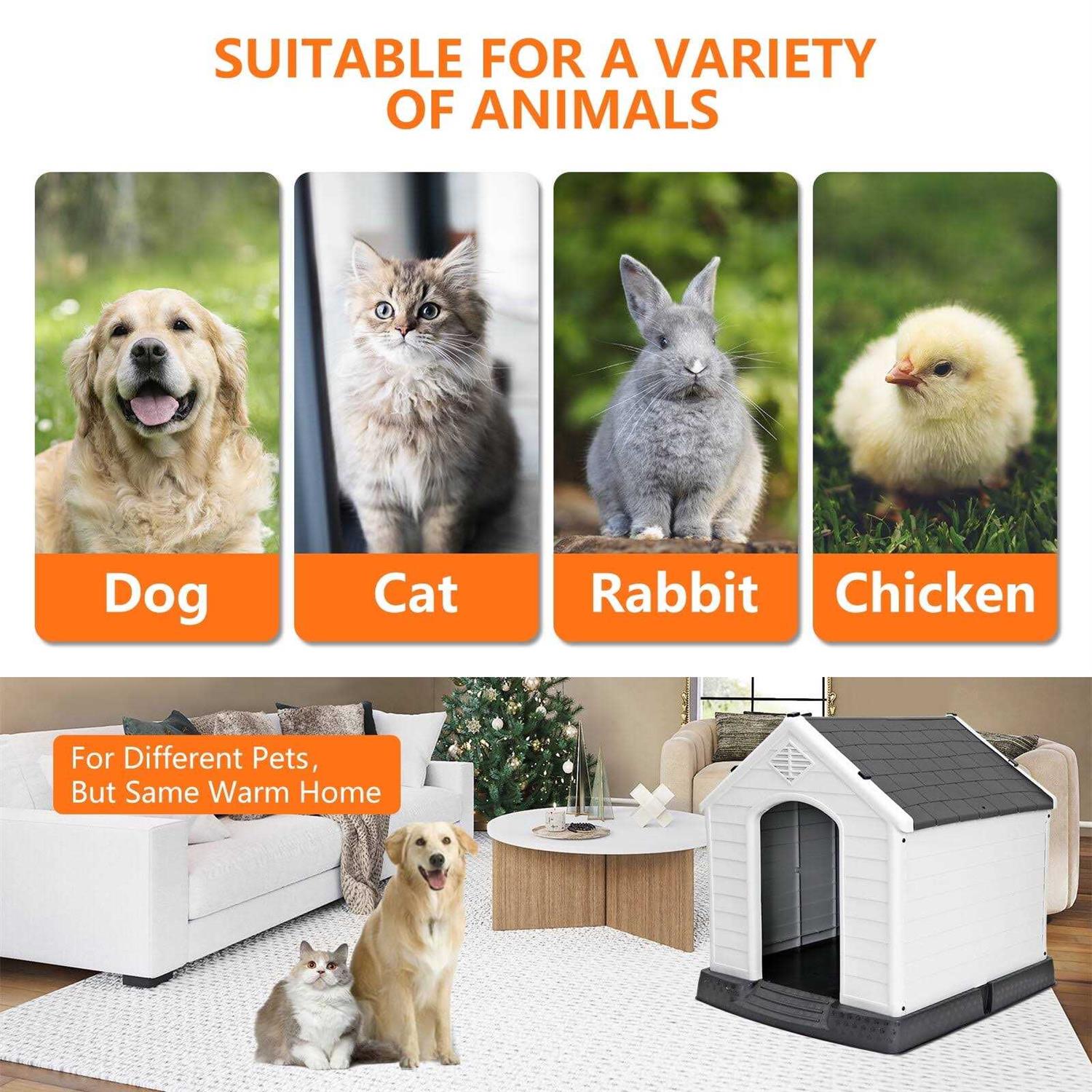 ZENSTYLE Large Dog House Insulated Waterproof Pet Kennel Shelter Indoor Outdoor - Pet Supplies online store