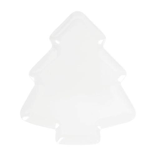UP UPware Twinkle Christmas Tree Shaped Melamine Serving Platter, Elegant Holiday Party Tray, Festive Christmas Decor, for Snacks, Appetizers, and Desserts, Red, 16 x 14 Inch