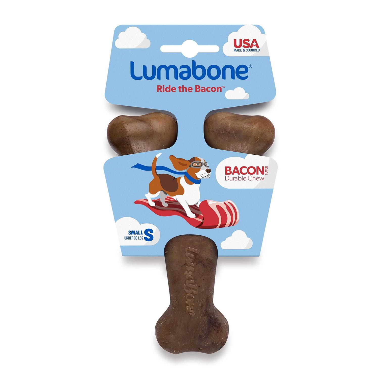 Lumabone Real Bacon Durable Wishbone Dog Chew Toy - Pet Supplies online store