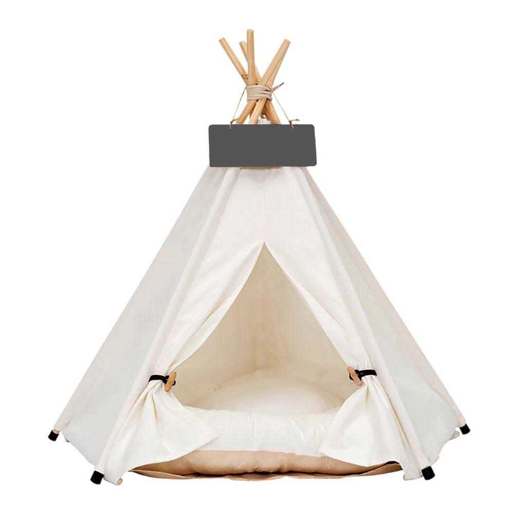scnbom Pet Teepee Dog & Puppy Cat Bed Portable Houses with Thick Cushion for Pets Up to 20Lbs - Pet Supplies online store