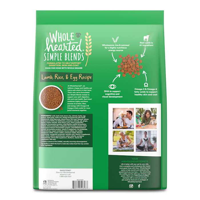 WholeHearted Simple Blends Lamb Rice & Egg Recipe Dry Food - Pet Supplies online store