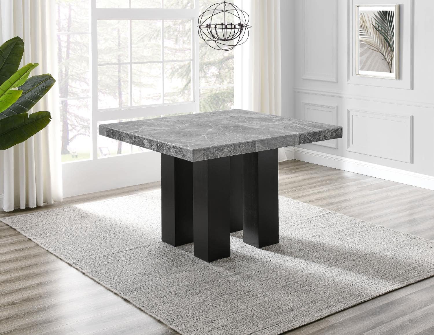 Steve Silver Camila Gray Square Marble Counter Height Table CM540PTGPB