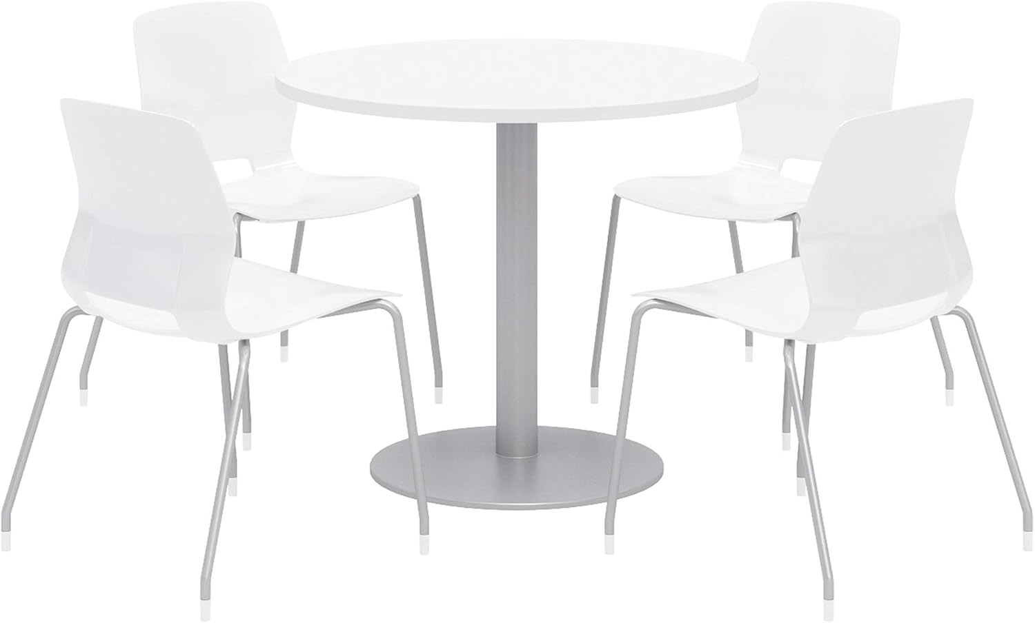 Lola Series Dining Set, Designer White Table, White Chairs