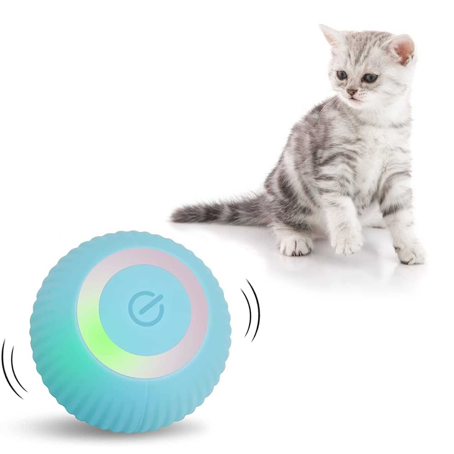 lupapa cat toy Ball intelligent funny cat Ball 360 degree rotatable with led light cat interactive toy usb rechargeable toy b - Pet Supplies online store