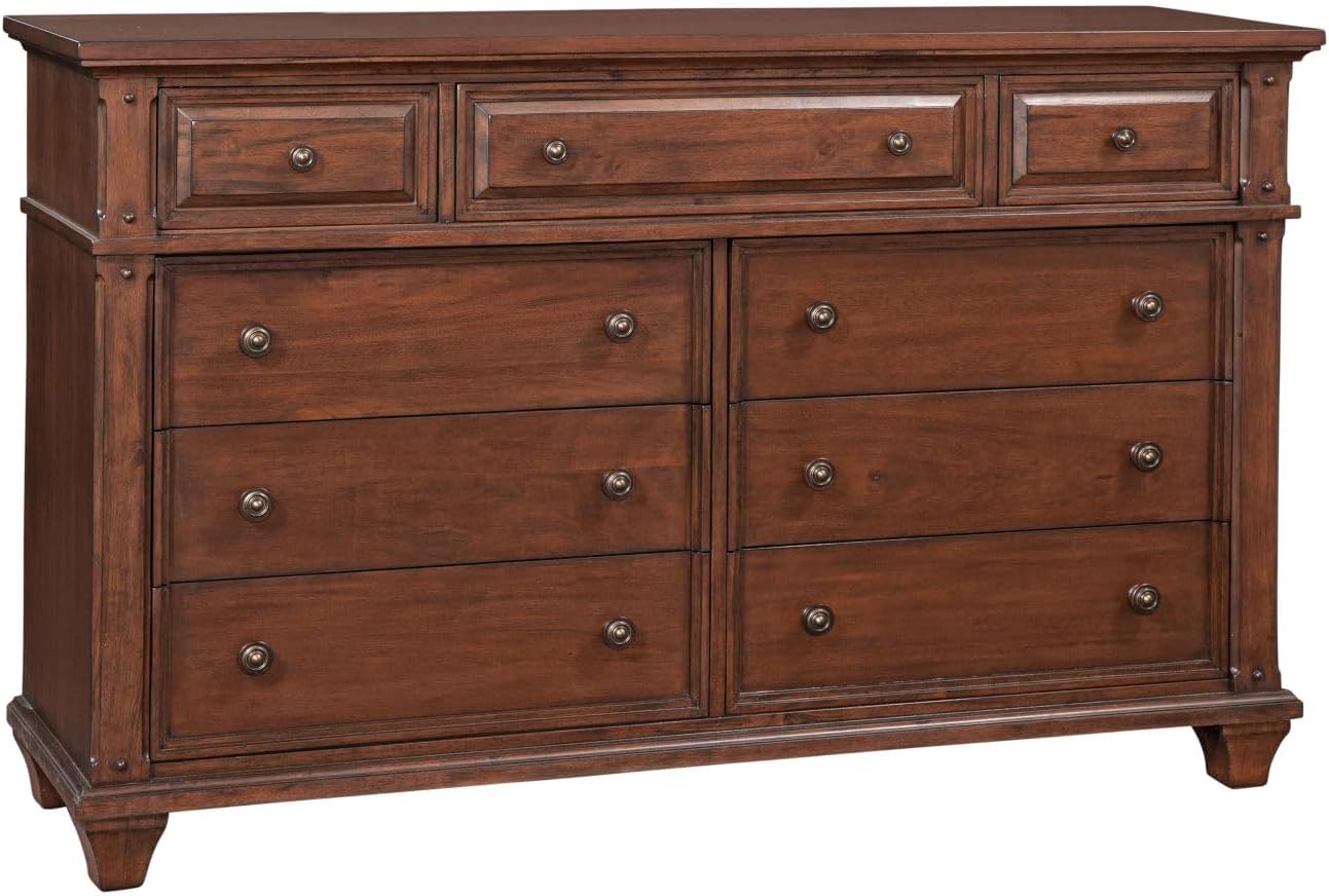 American Woodcrafters Sedona Cherry Finished Wood 9-Drawer Dresser