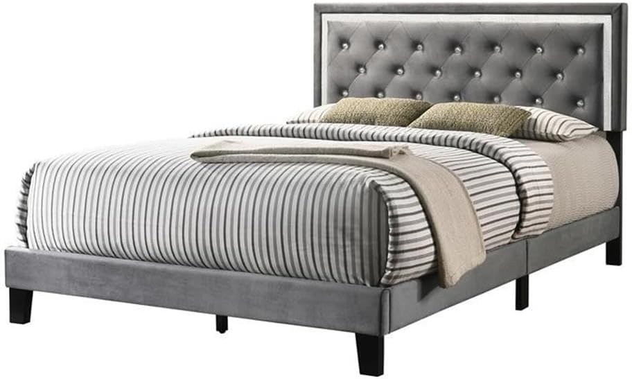Queen Bed Only Only, Dark Gray