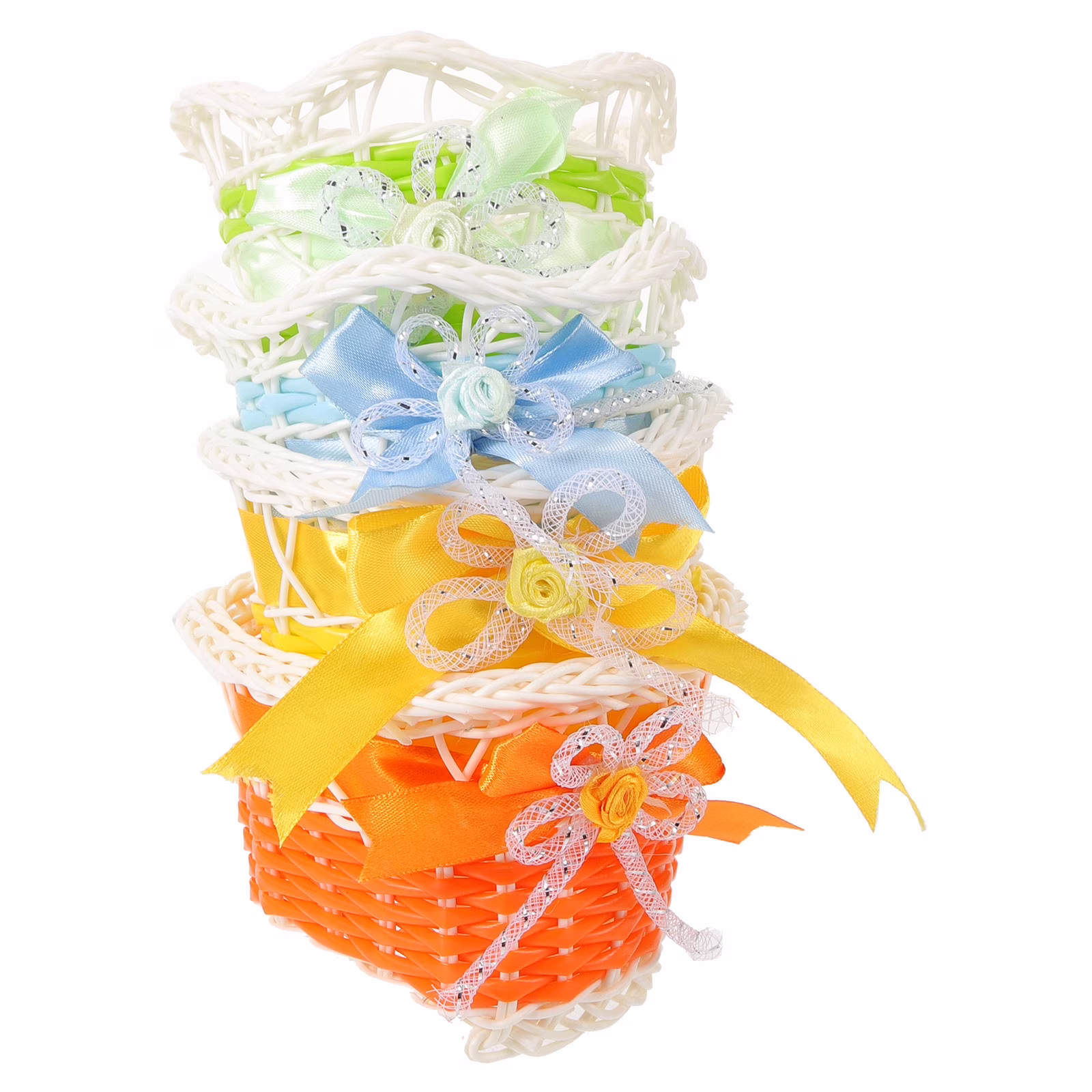 4 Pcs Rattan Flower Basket Living Room Pot Artistic