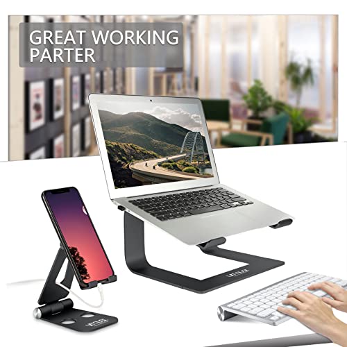Urmust Laptop Stand for Desk Aluminum Computer Stand for Laptop Riser Holder Notebook Stand Compatible with MacBook Air Pro, Dell, HP, Lenovo Samsung, Alienware All Laptops 11-15.6