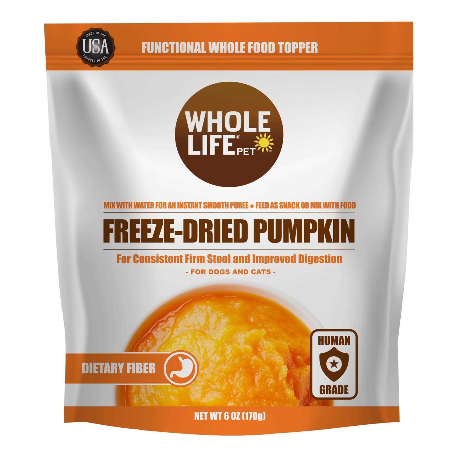 Whole Life Pet Human Grade Freeze Dried Instant Pumpkin Powder for Dogs & Cats - Pet Supplies online store