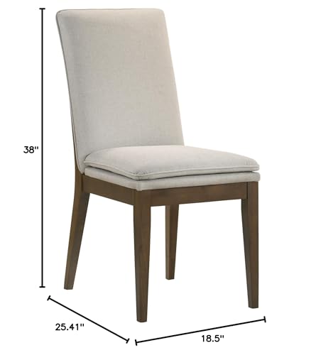 New Classic Furniture Maggie Wood Dining Chair with Blue Cushion, Walnut (Set of 2)