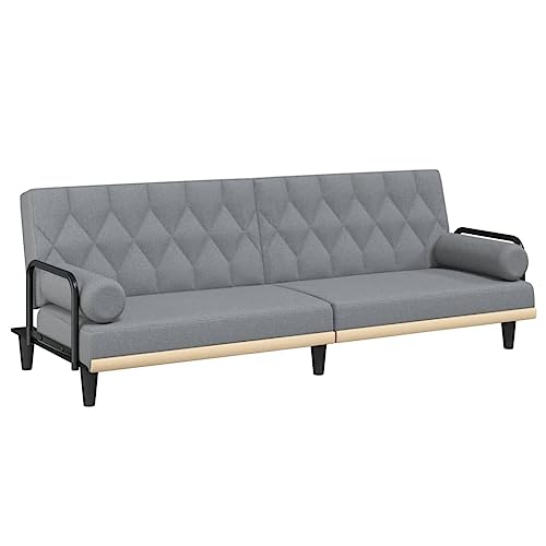 Sofa Bed with Armrests Light Gray Fabric,Convertible Sofa Bed with Adjustable Backrest for Comfortable Seating and Sleeping Sofas & Couches for Living Room