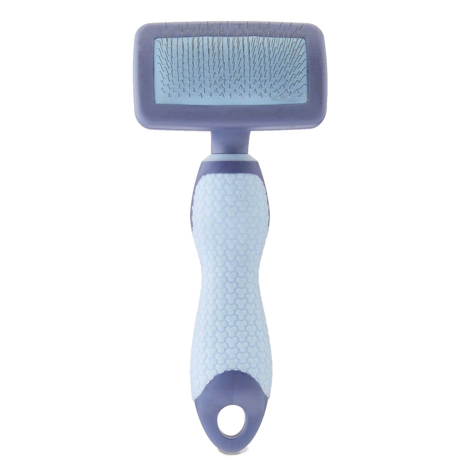 Vibrant Life Plastic Dog Slicker Grooming Brush with a TPR Grip - Pet Supplies online store
