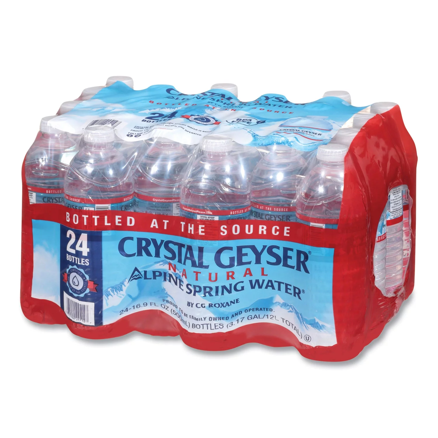 1PK-Crystal Geyser Alpine Spring Water, 16.9-oz, 24 Bottles
