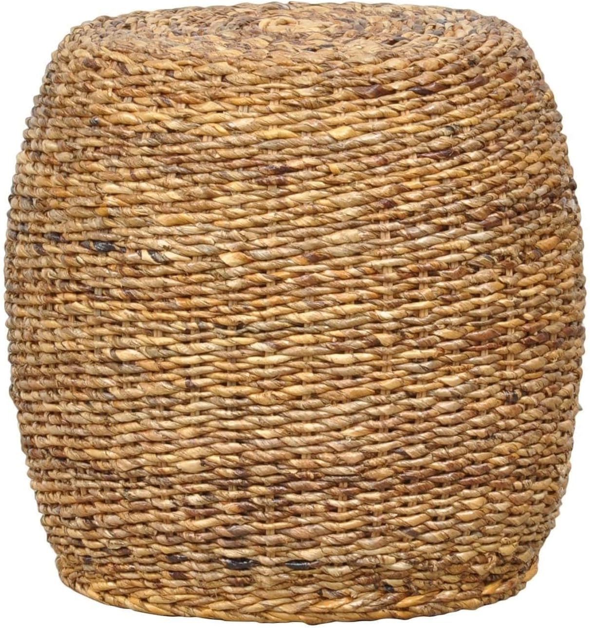 Natural Rattan Round End Table Brown Nautical Coastal Tropical