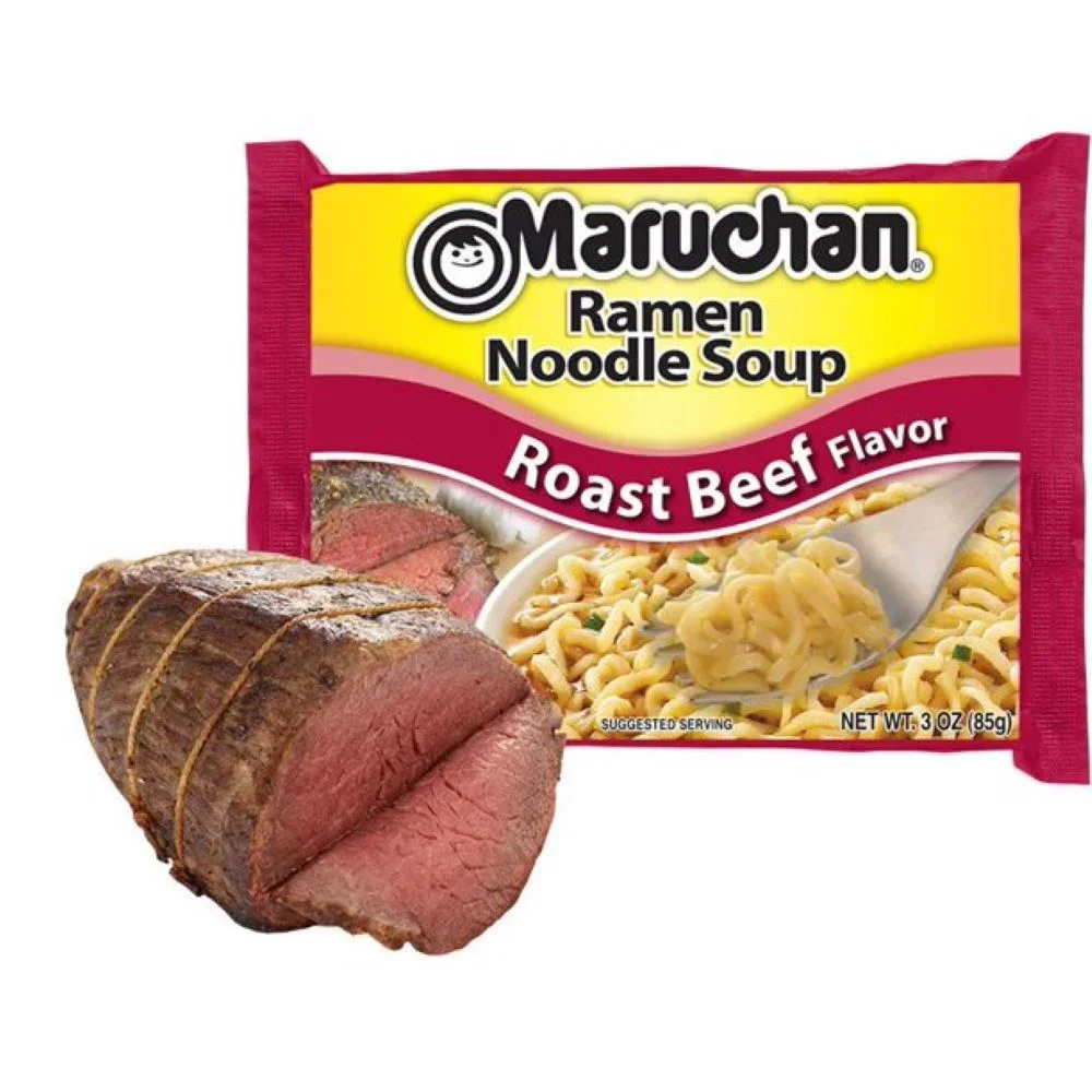 Maruchan, Ramen Beef and Roast Beef Noodles Variety Pack Soup, 3 Oz, 48 Ct