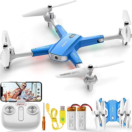 SYMA Drone with 1080P Camera for Adults and Kids,Foldable FPV Remote Control Quadcopter with Altitude Hold, One Key Start, 3D Flips,Speed Switch, 2 Batteries, Toys Gifts for Boys Girls