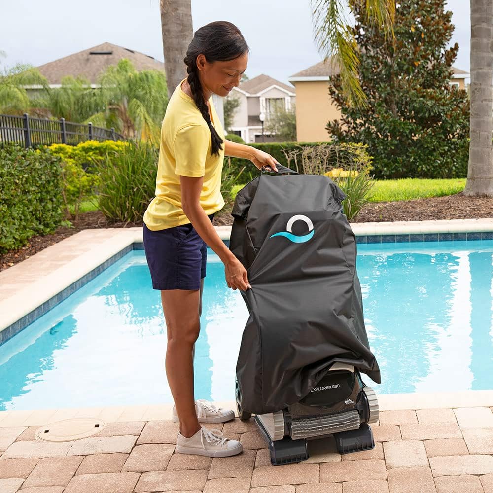 Dolphin (2024 Model) Explorer E30 Wi-Fi Automatic Robotic Pool Vacuum Cleaner Includes Caddy and Classic Cover, Ideal for Inground Pool up to 50 FT in Length