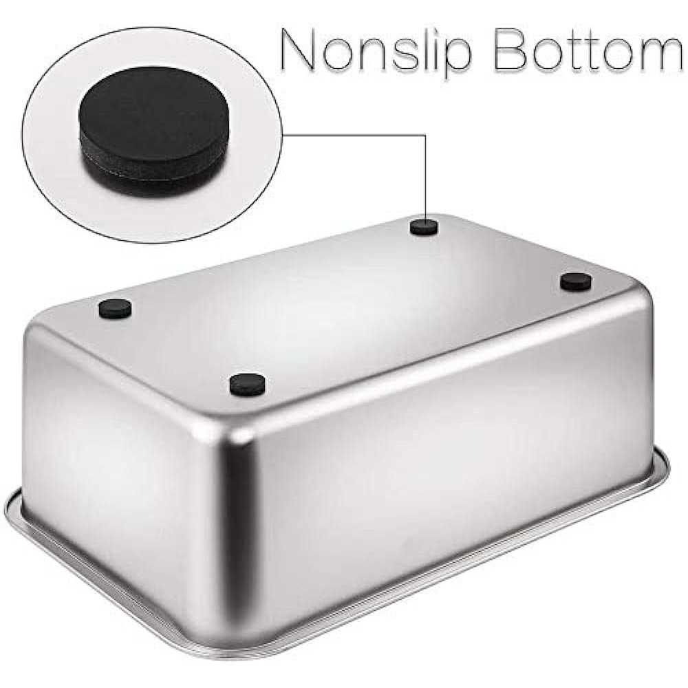 Yangbaga Stainless Steel Litter Box for Cat and Rabbit, Large Size with 8in High Sides and Non Slip Rubber Feet. Odor Control - Pet Supplies online store