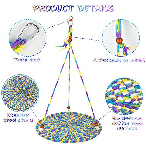 Reptile Hammock Swing Hanging Bed, Lizard Bearded Dragon Hammock, Reptile Summer Bed, Small Pet Habitat Shelter, Cage Accessories for Bearded Dragon Leopard Gecko Lizard Birds (Colorful Green)