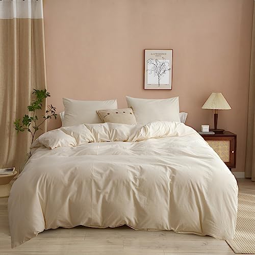 MKXI Cumquat Yellow Duvet Cover Solid Color Modern Abstract Bedroom Collection King Bedding Set Jersey Duvet Cover Set Cotton Bed Set for Adults