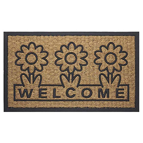 Front Door Mat for Outdoor Entrance - 18 Inch Length, 30 Inch Width (Daisy) - Welcome Mat - Waterproof Doormat Rugs for Front Patio Entryway - Outdoors & Indoor Floor Mats by Achim Home Décor