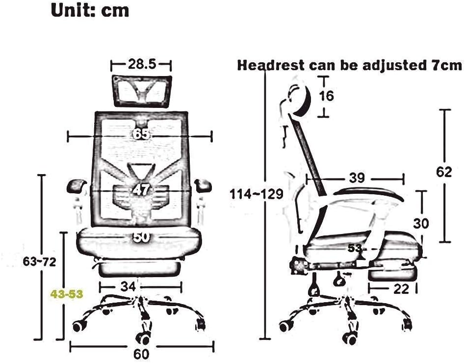 Executive Recline Swivel Chair High-Back, Office Head Support Height Adjustable Racing Sport Mesh Ergonomic Computer Desk Chair Padded Office Chair