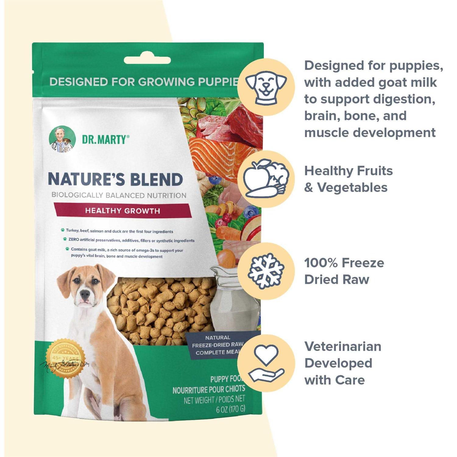 Dr. Marty Nature's Blend Healthy Growth Freeze Dried Raw Dog Food - Pet Supplies online store